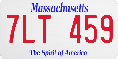 MA license plate 7LT459