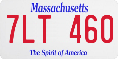 MA license plate 7LT460