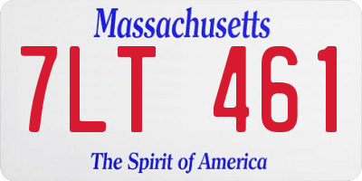 MA license plate 7LT461