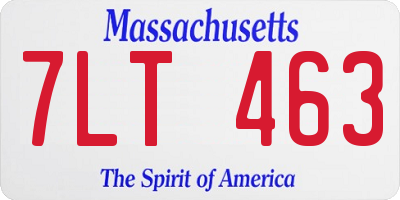 MA license plate 7LT463