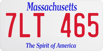 MA license plate 7LT465