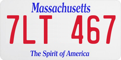 MA license plate 7LT467