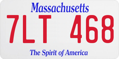 MA license plate 7LT468