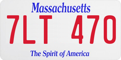 MA license plate 7LT470