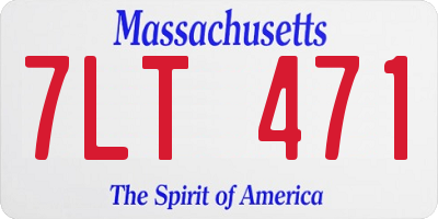 MA license plate 7LT471