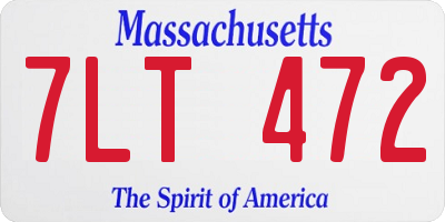 MA license plate 7LT472
