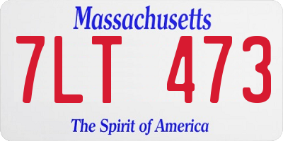 MA license plate 7LT473