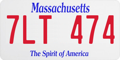 MA license plate 7LT474