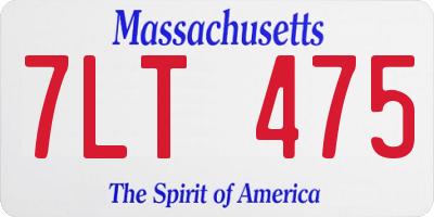 MA license plate 7LT475