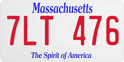 MA license plate 7LT476