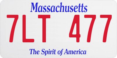 MA license plate 7LT477