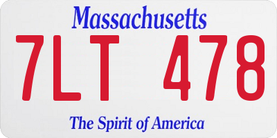 MA license plate 7LT478