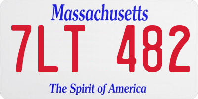 MA license plate 7LT482