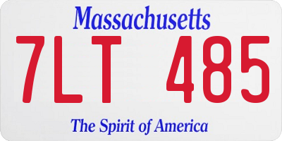 MA license plate 7LT485