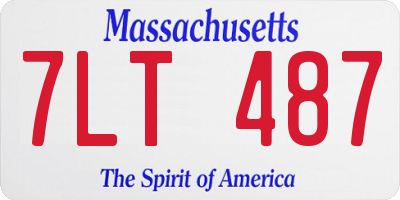 MA license plate 7LT487