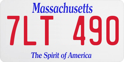 MA license plate 7LT490