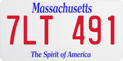 MA license plate 7LT491