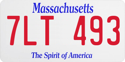 MA license plate 7LT493