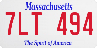 MA license plate 7LT494