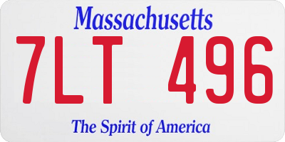 MA license plate 7LT496