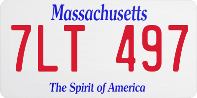 MA license plate 7LT497