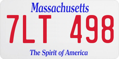 MA license plate 7LT498