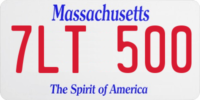 MA license plate 7LT500