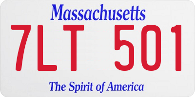 MA license plate 7LT501
