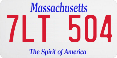 MA license plate 7LT504