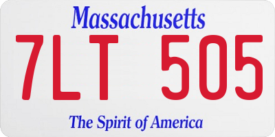 MA license plate 7LT505