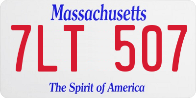 MA license plate 7LT507