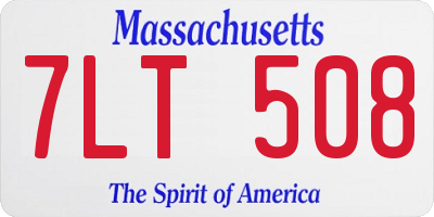 MA license plate 7LT508