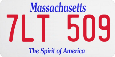 MA license plate 7LT509