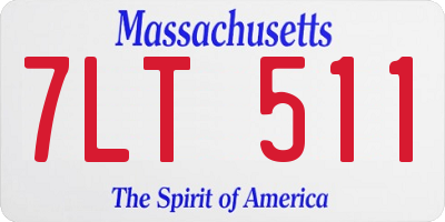 MA license plate 7LT511