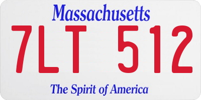 MA license plate 7LT512