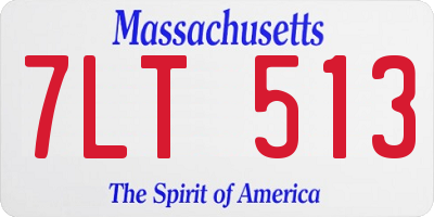 MA license plate 7LT513