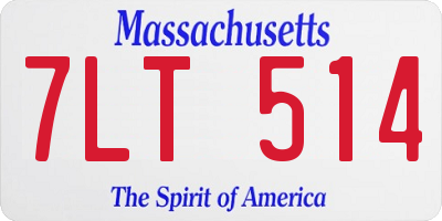 MA license plate 7LT514