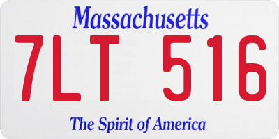 MA license plate 7LT516