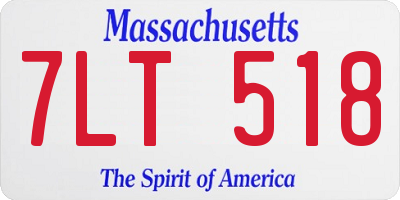 MA license plate 7LT518