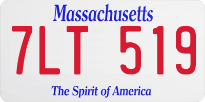 MA license plate 7LT519