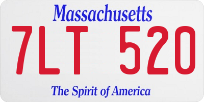MA license plate 7LT520