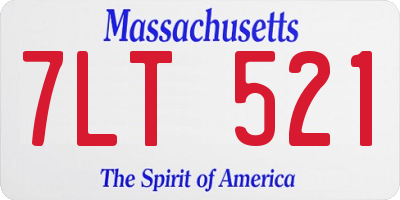 MA license plate 7LT521