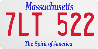 MA license plate 7LT522