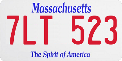 MA license plate 7LT523