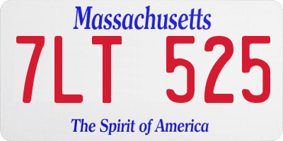 MA license plate 7LT525