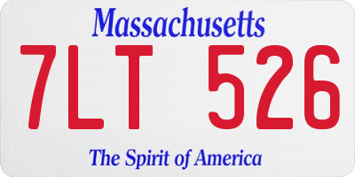 MA license plate 7LT526