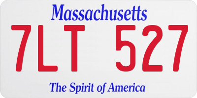 MA license plate 7LT527