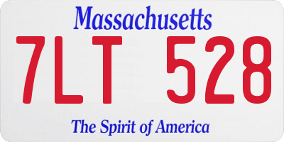 MA license plate 7LT528