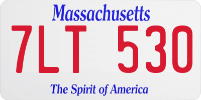 MA license plate 7LT530