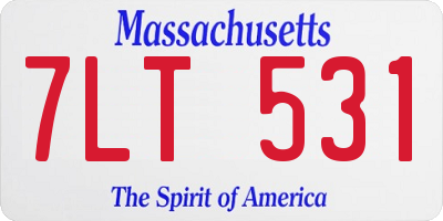 MA license plate 7LT531
